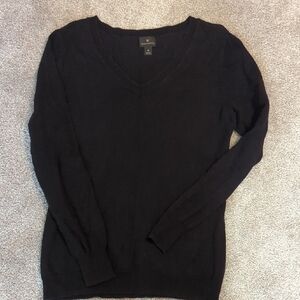 Worthington Black V-Neck Knit Sweater M